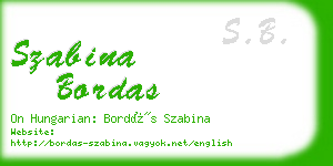 szabina bordas business card